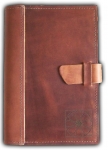 Caramel Brown Leather Cover-Buckle Closure