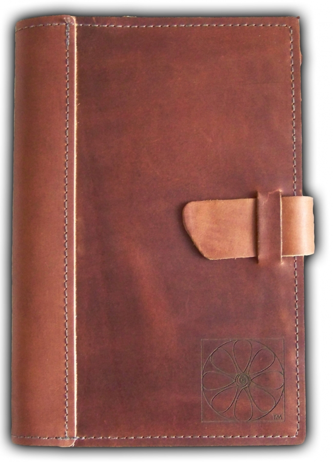 Caramel Brown Leather Cover-Buckle Closure - Click Image to Close