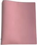 Italian Pink Leather 7-Ring Binder