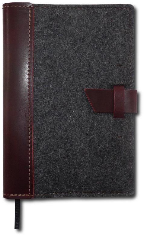 Charcoal Felt & Leather Cover - Buckle Closure - LIMITED ED - Click Image to Close