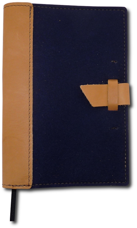 Midnight Blue Felt & Leather Cover - Buckle Closure - LIMITED ED - Click Image to Close